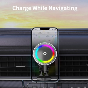 Xách tay xe Air Vent núi khung điện thoại từ sạc không dây đứng cho <span class=keywords><strong>Iphone</strong></span> RGB môi trường xung quanh đèn 15 Wát không dây sạc nhanh - Product Image 3