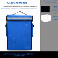 Sac isotherme personnalisé avec logo, double compartiment, 42/56L, en bâche PVC enduite imperméable, idéal pour les livreurs de repas - Grande Vente