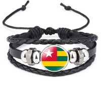 Bracelet tressé personnalisé avec le drapeau national d'Afrique du Sud, en fil ciré, réglable avec cordon, cadeau culturel de la nation arc-en-ciel