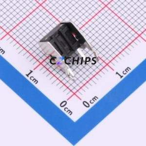 TC-6615-5.0-V0 Tactile Switch Through hole,7.5x6.2mm Switch Single Pole Single Throw Round Button 1.7N Right Angle Insert - Product Image 2