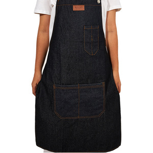 Denim <b>Work</b> <b>Apron</b> Black Unisex For Restaurant Bar Use - Product Image 4