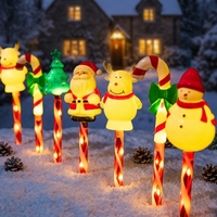 Lumières solaires de Noël à brancher dans le sol pour personnes âgées, décoration extérieure étanche pour maison enneigée, lumières d'ambiance pour cour