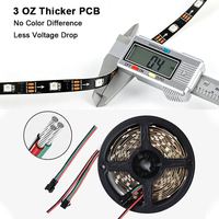 Bande LED RVB 12V pour projet DIY, adressable, étanche IP68, pixels RVB FW1934 SMD 5050, pour extérieur