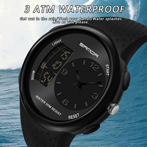 นาฬิกา SANDA 763 จอแสดงผลคู่, นาฬิกาข้อมือสำหรับเล่นกีฬากลางแจ้งแบบเรืองแสง, สายซิลิโคน, นาฬิกาปลุกพร้อมนาฬิกาจับเวลา - Product Image 6