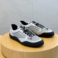 Chaussures de marche rétro pour hommes en cuir véritable de haute qualité, légères, avec empeigne en maille, lacets élastiques et semelle en caoutchouc antidérapante