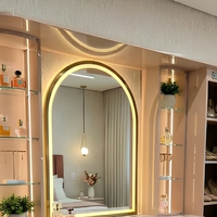 Miroir de Coiffeuse Lumineux Moderne de Luxe à Luminosité Réglable avec Panneau Amovible et Rangement en MDF pour Chambre à Coucher – Vente en Gros