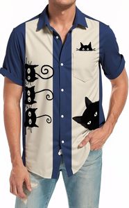 <span class=keywords><strong>Camisas</strong></span> de bolos de satén <span class=keywords><strong>estilo</strong></span> <span class=keywords><strong>Rockabilly</strong></span> Retro de los años 50 para hombre, <span class=keywords><strong>camisas</strong></span> de campamento Vintage con botones, técnicas bordadas para verano - Product Image 4
