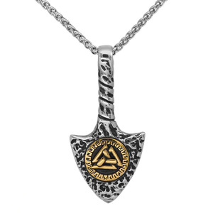Collar de Acero de Titanio de Doble Cara Estilo Nórdico, Colgante Punk con Forma de Hacha, Collar Hip Hop para Hombre - Product Image 4