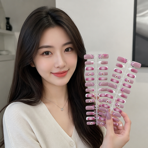 Vente en gros de <span class=keywords><strong>faux</strong></span> ongles courts carrés à imprimé zèbre <span class=keywords><strong>dégradé</strong></span> rose avec motif de fleurs blanches, <span class=keywords><strong>faux</strong></span> ongles réutilisables, 30 pièces - Product Image 1