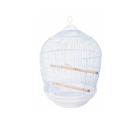 Vente en gros de cages à oiseaux rondes blanches personnalisées 48*68cm en plastique et en fer, écologiques, classiques, pour l'élevage des perroquets et des canaris