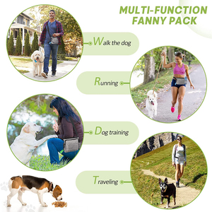 Riñonera portátil para caminar con perros, dispensador de bolsas para excrementos integrados y múltiples bolsillos, incluye Clip para cinturón de cintura, hombro ajustable - Product Image 5