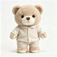 Ours en peluche adorable en gros, assis, en tenue de nuit, poupée en peluche douce pour la décoration intérieure, ours en peluche personnalisé