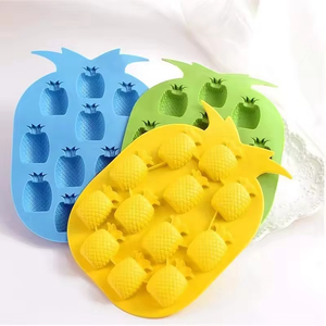 Factory Direct Supply BPA Free Food Grade Fruit <b>Gummy</b> <b>Candy</b> Pineapple Shaped Silicone Ice Cube Mold - Product Image 1