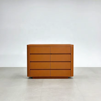 Coffre de rangement à bijoux italien minimaliste haut de gamme personnalisable, armoire de rangement multi-tiroirs pour chambre à coucher avec dessus en verre et éclairage LED