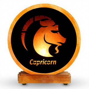 Customized Logo Capricorn Shape Himalayan Salt Lamp Astrological Natural <b>Crystal</b> Lamp with Warm Amber Light - Product Image 1