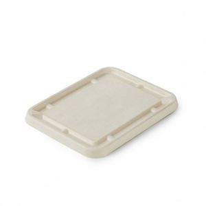 Contenedor de Alimentos Desechable Biodegradable de Pulpa de Caña de Azúcar, Lonchera para Llevar con Tapa Blanca, Tamaños 9''/10''/12'' - Product Image 3