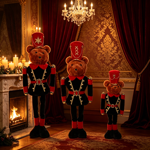 Ours en peluche <span class=keywords><strong>soldat</strong></span> <span class=keywords><strong>de</strong></span> Noël grande taille, ours extensible, décoration <span class=keywords><strong>de</strong></span> Noël pour la maison - Product Image 2