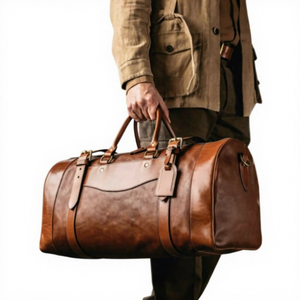 Sacs de voyage vintage en cuir véritable unisexe B S International, très demandés, durables, avec logo personnalisé, fermeture éclair, légers, 7 pouces - Product Image 4