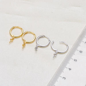 Aretes de Plata S925 con Perlas DIY, Accesorio de Moda para Mujer, Cuentas Redondas de 8-10 mm, Soporte Vacío para Aretes, Modelo 2866 - Product Image 2