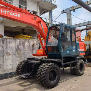 Excavatrice sur pneus Hitachi EX100WD d'occasion fabriquée au Japon à vendre Excavatrice sur pneus Hitachi 100 d'occasion en bon état - Product Image 4
