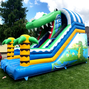 Tobogán inflable con forma de cocodrilo, tobogán seco inflable para niños, castillo inflable comercial para fiestas al aire libre. - Product Image 1