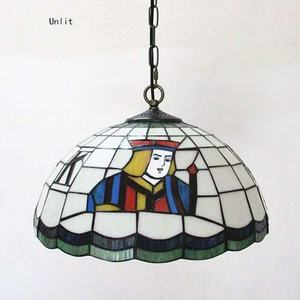 Lámpara de Mesa Pequeña de 16'' Hecha a Mano, Estilo Póker, con Iluminación LED y Cristal Decorado Tipo Tiffany, para Sala de Ajedrez y Cartas - Product Image 3