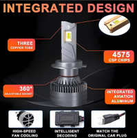 Ampoule de phare LED X8 12V 24V 20000LM 200W Canbus 3000K 4300K 6000K H1 H7 H8 H9 H11 9005 9006 9012 H11 pour camion