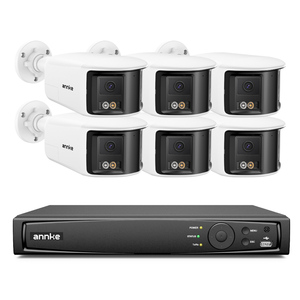 Cámaras de Seguridad ANNKE de 6MP con Lente Dual Panorámica de 180 Grados, Kit PoE con IA, Audio Bidireccional, Visión Nocturna a Color, Cámara de Red Inteligente - Product Image 1