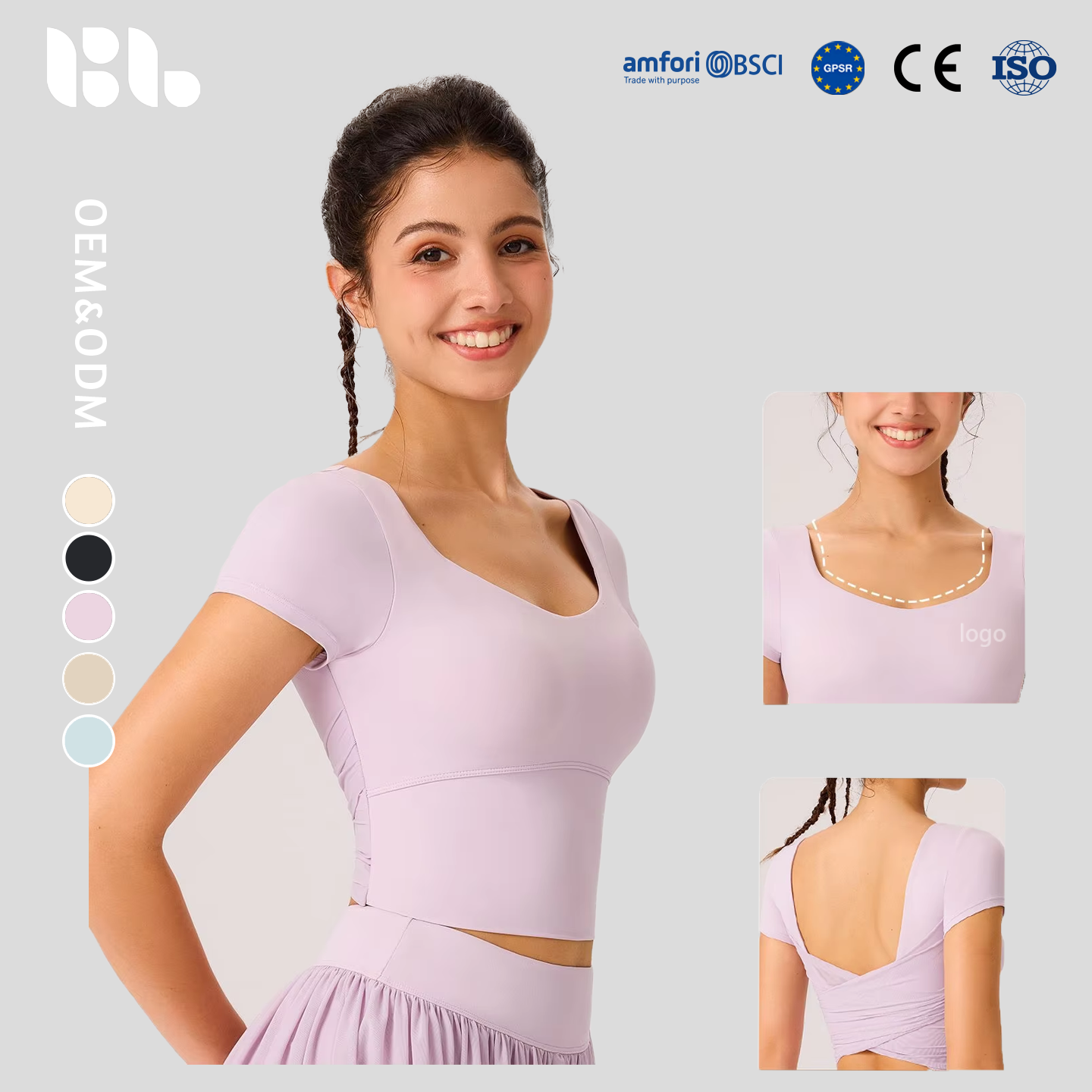 Women's Yoga Sports Top Mesh Breathable Spandex/Nylon Beautiful Back Slimming Fixed Cup Short-sleeved Pilates Fitness Clothing