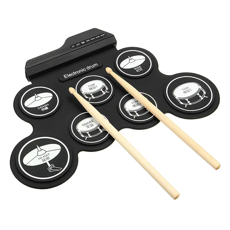Music Latest sample support USB electronic drum set including drum sticks, sustain pedals, 3.5mm audio cable and power adapter