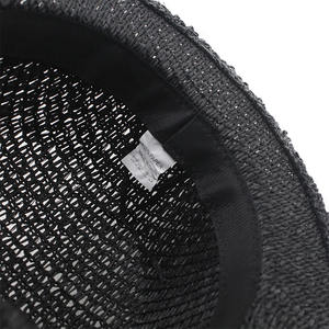 Chapeau de soleil d'été unisexe réglable pour l'extérieur, style vintage décontracté, en paille de papier, avec dessus incurvé, bord plat en fourrure et design ajouré, type Jazz - Product Image 5