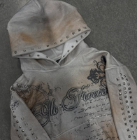 Fabricant de sweats à capuche personnalisés surdimensionnés, coupe carrée, effet vieilli, cloutés, impression DTG, lavage vintage, en coton épais 450 g/m²