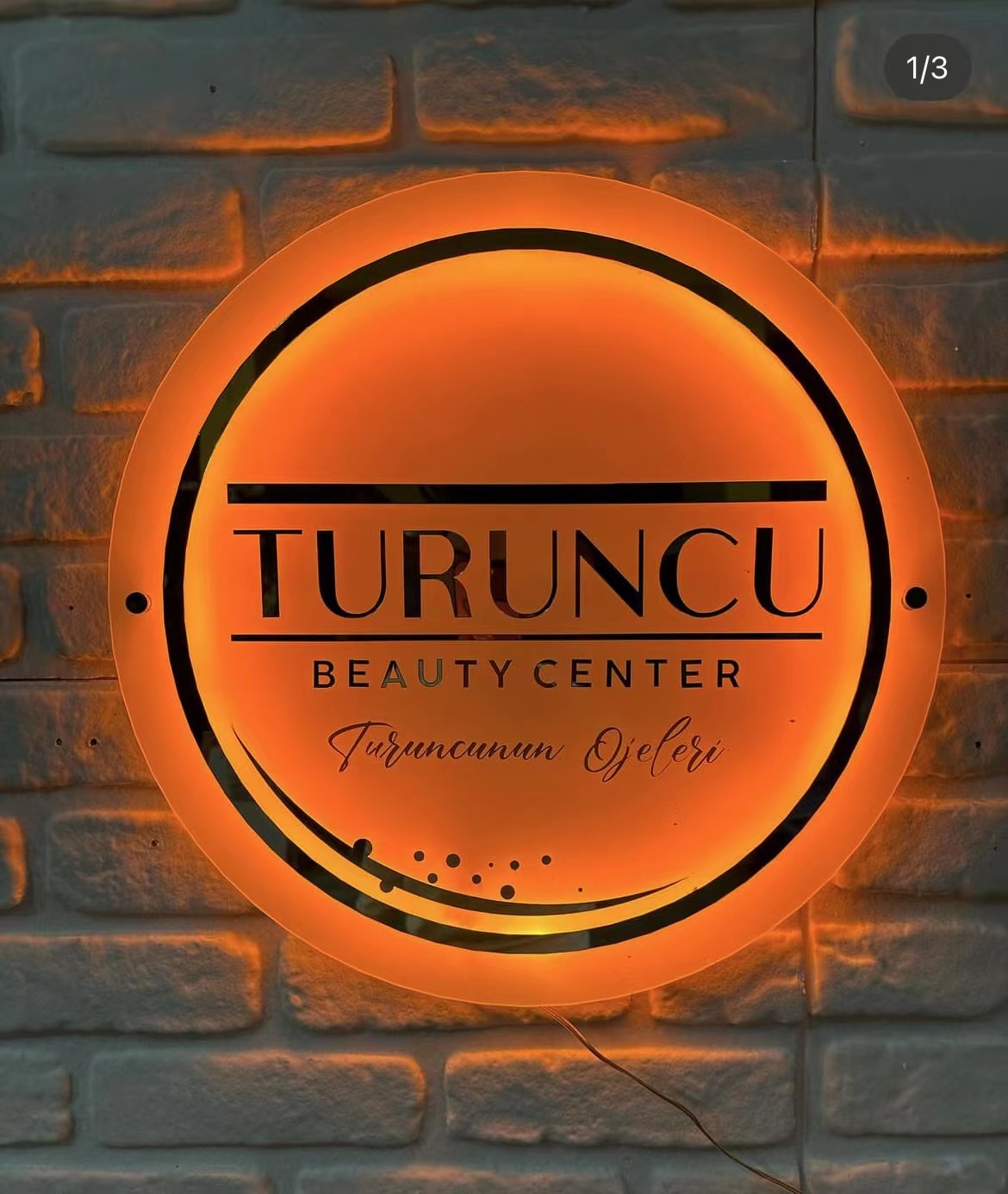 Custom Acrylic Backlit Sign, Round Personalized Illuminated Logo Signs For Business, Storefront Design, Office Decor, Nail Salons, Beauty Studios, And