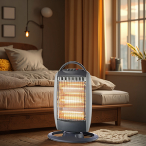 Chất Lượng Cao 1200W Xách Tay Năng Lượng Mặt Trời Quạt Nóng Cho Phòng Ngủ Khu Vườn Phòng Khách Phòng Tắm-Halogen Yếu Tố Sưởi Ấm Châu Âu - Product Image 2