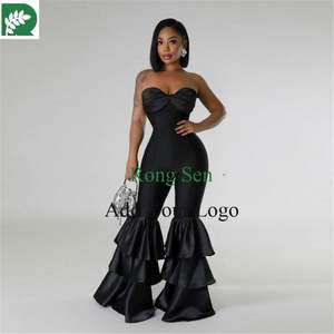 Mujeres americanas Moda de una pieza Vendaje Body Tube Top Cake Pierna Pantalones Elegante Banquete <span class=keywords><strong>Pie</strong></span> Outfit - Product Image 1
