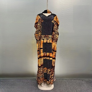 2025 nuova moda sciarpa di diamanti caldi largo Casual <span class=keywords><strong>etnico</strong></span> Bubu musulmano africano estate Abaya donna cotone abito <span class=keywords><strong>lungo</strong></span> - Product Image 6