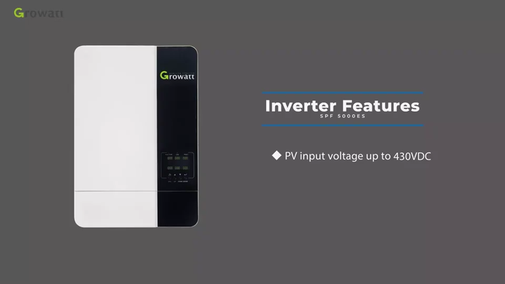 Growatt SPF 5000 ES Off Grid Solar Inverter 48V, 5KW Capacity, Ideal ...