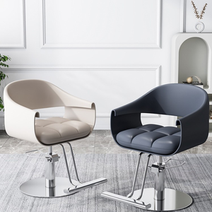Nueva Silla de Barbero Hidráulica Clásica Moderna, Cuero PU Negro, Estructura Metálica Resistente, Silla de Peluquería para Barbería y Salón de Belleza - Product Image 6