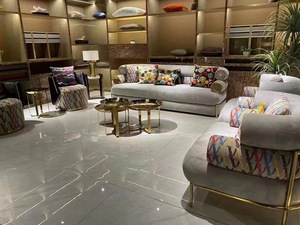 أريكة فرنسية على الطراز الكريمي ، أريكة زاوية منحنية لغرفة المعيشة وشقة صغيرة - Product Image 3