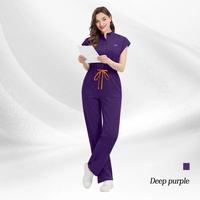 Combinaison médicale respirante et élégante à fermeture éclair, pantalon large, pour professionnels de la santé, vêtements de travail pour femmes