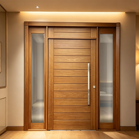 Portes d'entrée extérieures de sécurité 2026 OEM PSL en métal à grain de bois arabe pour maisons résidentielles et villas