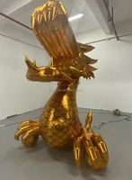 Ballon gonflable géant en forme de dragon doré, en tissu Oxford, dimensions 6-8 pieds, installation facile