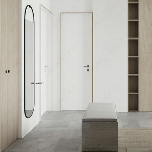 Kualitas tinggi tersembunyi tidak terlihat Modern inti padat kayu Interior putih Casement pintu rata dibuat dari kayu padat - Product Image 2