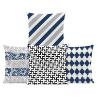 Housse de coussin géométrique nordique en polyester extra-doux avec imprimé, respirante, carrée, de luxe