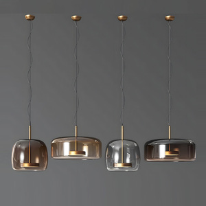 Modern Kitchen Island <b>Dining</b> Glass LED Dimmable Aluminum Glass Pendant <b>Light</b> Hanging Bespoke Chandelier Lamp for Restaurant - Product Image 5
