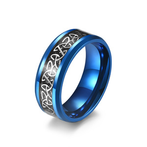 Bague en acier titane avec nœud celtique irlandais 8 mm, bijoux de mode unisexe, cadeau - Product Image 5