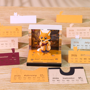 Fogli Calendario Intagliati in Carta Personalizzabili, Blocco <span class=keywords><strong>Note</strong></span> 3D Stratificato, Modello 3D di Personaggio <span class=keywords><strong>Anime</strong></span> Detective Volpe Scultura in Carta - Product Image 4