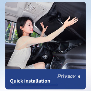 Mới Tesla mô hình 3 sự riêng tư đầy đủ bóng râm dù để che nắng phía trước kính chắn gió PVC Shades có thể gập lại nâng cài đặt lưới vải xe rèm cửa - Product Image 6