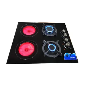 Combi gas & electric Cooker, Temper glass built in electrical gas hob Electrical infrared gas cooktop SGE45913