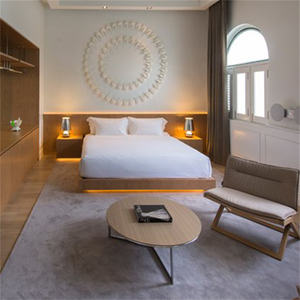 Commercial Hospitality Modern Wooden <b>Base</b> <b>Single</b> Twin <b>Bed</b> Frame Nightstand Headboard Apartment 3-5 Star Hotel Bedroom Set - Product Image 6